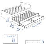 SLÄKT Underbed with storage, white, 90x200 cm - تصویر 2