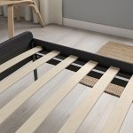 SLATTUM Upholstered bed frame, Vissle dark grey, 160x200 cm - تصویر 5