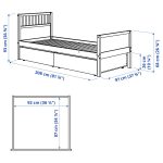 SMYGA Bed frame with storage, light grey, 90x200 cm - تصویر 2