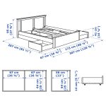 SONGESAND Bed frame with 4 storage boxes, brown/Luröy, 160x200 cm - تصویر 11