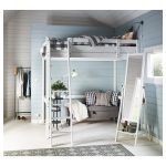 STORÅ Loft bed frame, white stain, 140x200 cm - تصویر 4
