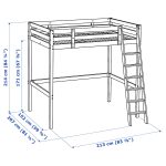 STORÅ Loft bed frame, white stain, 140x200 cm - تصویر 6