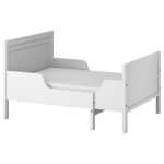SUNDVIK Ext bed frame with slatted bed base, grey, 80x200 cm