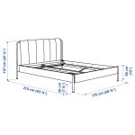 TÄLLÅSEN Upholstered bed frame, Kulsta grey-green/Lindbåden, 160x200 cm - تصویر 11