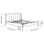 TÄLLÅSEN Upholstered bed frame, Kulsta grey-green/Lönset, 180x200 cm - تصویر 11