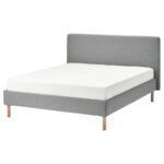 TÄRNKULLEN Upholstered bed frame, Tibbleby beige/grey/Luröy, 180x200 cm