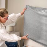 TÄRNKULLEN Upholstered bed frame, Tibbleby beige/grey/Luröy, 180x200 cm - تصویر 7