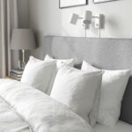 TÄRNKULLEN Upholstered bed frame, Tibbleby beige/grey/Luröy, 180x200 cm - تصویر 4
