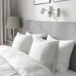 TÄRNKULLEN Upholstered bed frame, Tibbleby beige/grey/Luröy, 160x200 cm - تصویر 4