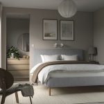 TÄRNKULLEN Upholstered bed frame, Tibbleby beige/grey, 180x200 cm - تصویر 2