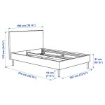 TÄRNKULLEN Upholstered bed frame, Tibbleby beige/grey, 180x200 cm - تصویر 11