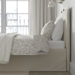 TÄRNKULLEN Upholstered bed frame, Vissle beige/Lindbåden, 180x200 cm - تصویر 3