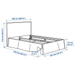 TÄRNKULLEN Upholstered bed frame, Vissle beige/Lindbåden, 180x200 cm - تصویر 12