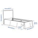 TÄRNKULLEN Upholstered bed frame, Vissle beige/Lindbåden, 90x200 cm - تصویر 12