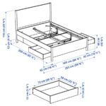 TONSTAD Bed frame with storage, brown stained oak veneer, 160x200 cm - تصویر 7