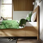 TONSTAD Bed frame with storage, oak veneer/Luröy, 90x200 cm - تصویر 5