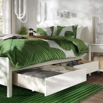 TONSTAD Bed frame with storage, off-white/Lönset, 180x200 cm - تصویر 4