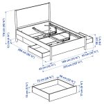 TONSTAD Bed frame with storage, off-white/Lönset, 180x200 cm - تصویر 8