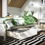 TONSTAD Bed frame with storage, off-white/Luröy, 90x200 cm - تصویر 4