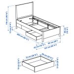 TONSTAD Bed frame with storage, off-white/Luröy, 90x200 cm - تصویر 8