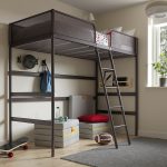 TUFFING Loft bed frame, dark grey, 90x200 cm - تصویر 3