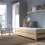 UTÅKER Stackable bed with 2 mattresses, pine/Åfjäll firm, 80x200 cm - تصویر 3