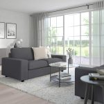 VIMLE 2-seat sofa-bed, with wide armrests/Hallarp grey - تصویر 3