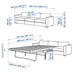 VIMLE 3-seat sofa-bed, Hallarp grey - تصویر 9