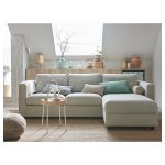 VIMLE 3-seat sofa-bed with chaise longue, Gunnared beige - تصویر 10