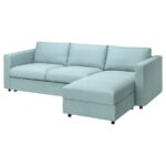 VIMLE 3-seat sofa-bed with chaise longue, Saxemara light blue - تصویر 2