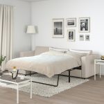 VIMLE 3-seat sofa-bed with chaise longue, with wide armrests/Gunnared beige - تصویر 4