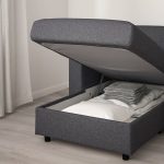 VIMLE Crnr sofa-bed, 5-seat w chaise lng, Gunnared medium grey - تصویر 7