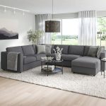 VIMLE Crnr sofa-bed, 5-seat w chaise lng, Hallarp grey - تصویر 3