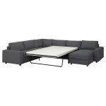 VIMLE Crnr sofa-bed, 5-seat w chaise lng, with wide armrests/Hallarp grey - تصویر 2