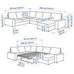 VIMLE Crnr sofa-bed, 5-seat w chaise lng, with wide armrests/Hallarp grey - تصویر 10
