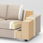 VIMLE Crnr sofa-bed, 5-seat w chaise lng, with wide armrests/Hallarp grey - تصویر 11
