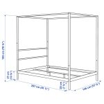 VITARNA Four-poster bed frame, white/Luröy, 140x200 cm - تصویر 11