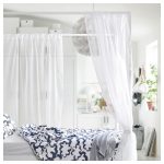 VITARNA Four-poster bed frame, white/Luröy, 140x200 cm - تصویر 7