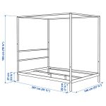 VITARNA Four-poster bed frame, white, 140x200 cm - تصویر 12