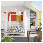 VITARNA Four-poster bed frame, white, 140x200 cm - تصویر 3