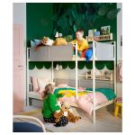 VITVAL Bunk bed frame, white/light grey, 90x200 cm - تصویر 3