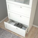 BRIMNES Chest of 4 drawers, white/frosted glass, 78x124 cm - تصویر 3