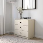 GURSKEN Chest of 3 drawers, light beige, 69x67 cm - تصویر 4