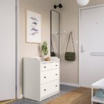 HAUGA Chest of 3 drawers, white, 70x84 cm - تصویر 3