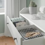 HAUGA Chest of 3 drawers with shelf, white, 70x116 cm - تصویر 8