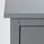 HEMNES Chest of 2 drawers, grey stained, 54x66 cm - تصویر 5