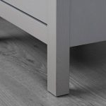 HEMNES Chest of 2 drawers, grey stained, 54x66 cm - تصویر 3