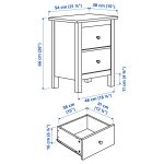 HEMNES Chest of 2 drawers, grey stained, 54x66 cm - تصویر 7