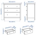 HEMNES Chest of 3 drawers, white stain, 108x96 cm - تصویر 8
