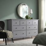 HEMNES Chest of 8 drawers, grey stained, 160x96 cm - تصویر 2